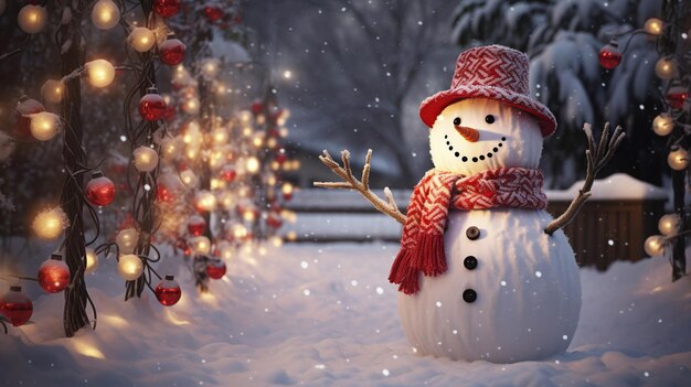 Фото Праздничный снежный человек