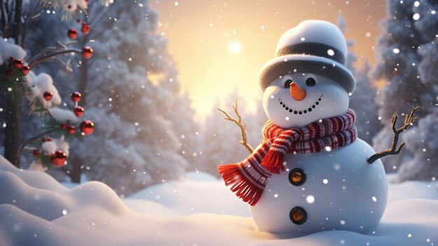 Photo holiday snowman