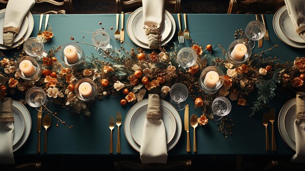 Holiday tablescape Decoration for wedding