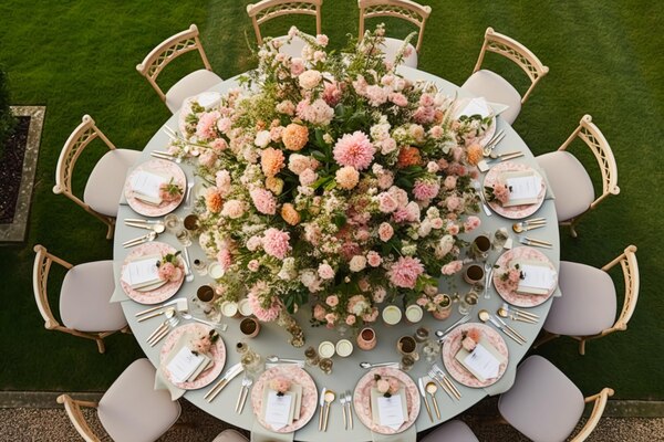 The Ultimate Guide of Why Wood Flower Centerpieces Are the Best Choice for Any Event Holiday-tablescape-formal-dinner-table-setting-peony-flowers-table-scape-with-peonies-decoration-wedding-party-event-celebration-generative-ai_360074-69846