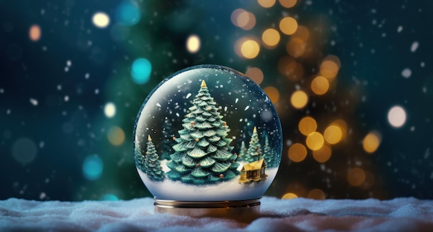 Photo a holiday tree in a ball for christmas