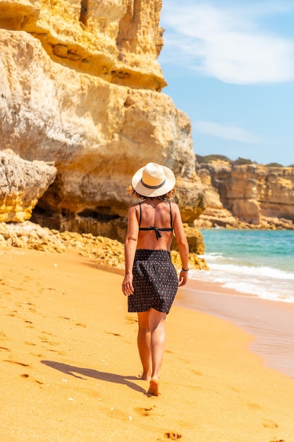 Holidays in the Algarve on the beach at Praia da Coelha Albufeira Portugal