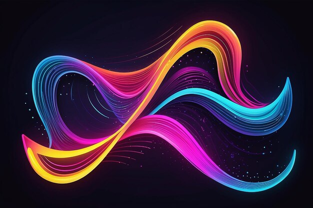 Photo holidays color illustration with neon waveshape vector illustration for stylish design