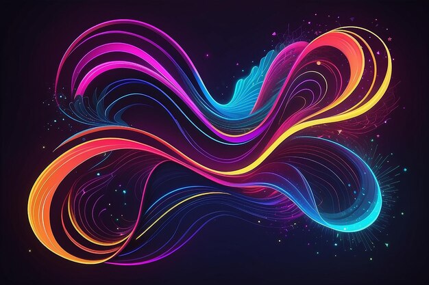 holidays color illustration with neon waveshape vector illustration For stylish design