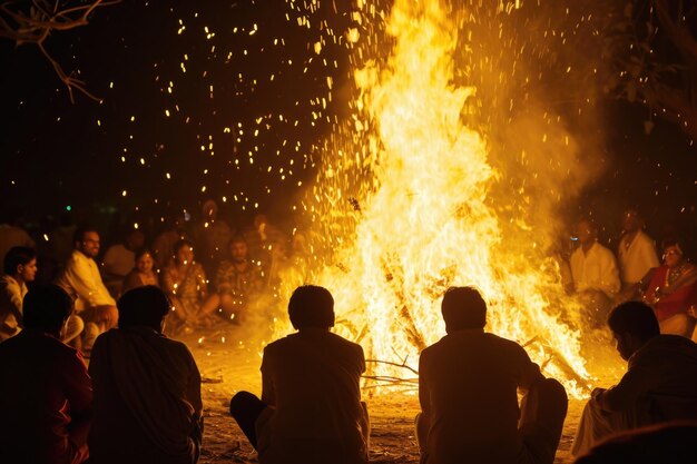 Photo holika dahan festival celebration