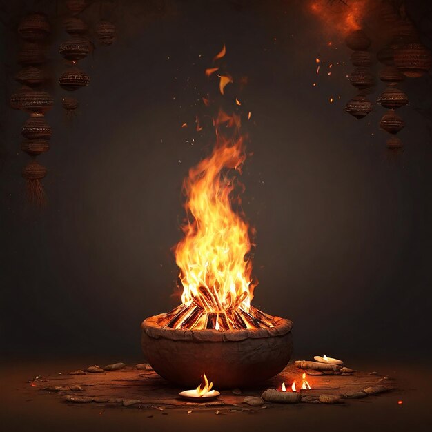 Holika Dahan image background AI generated