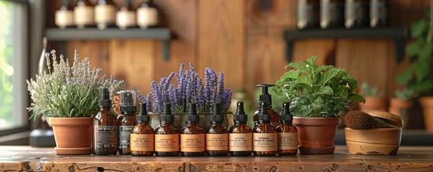 Photo a holistic skincare routine botanical background