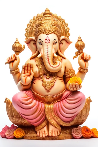 Holistische Straling Ganesha Idol tegen een witte achtergrond