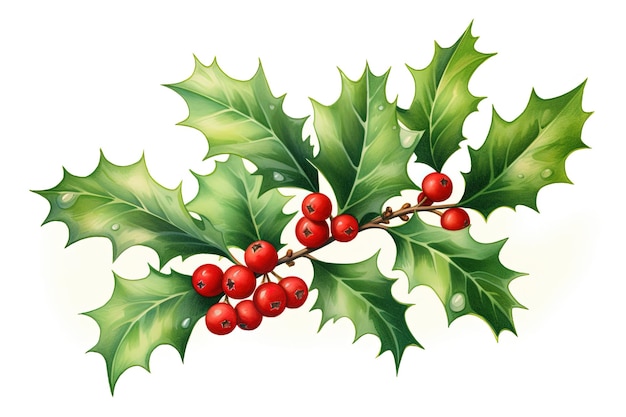 Holly Christmas leaf clipart