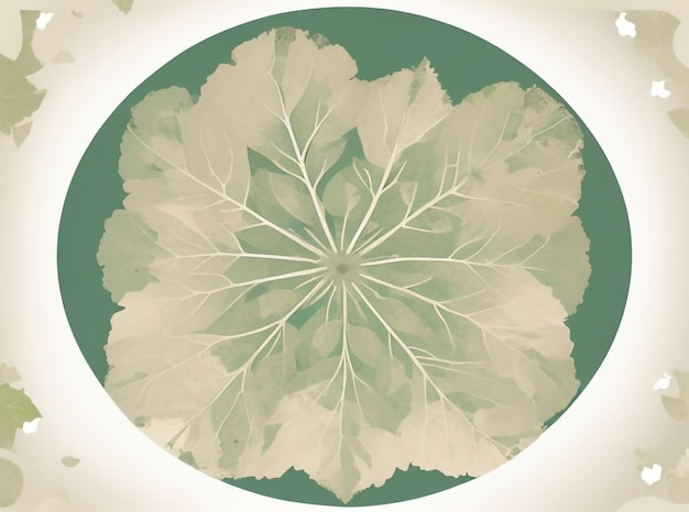 Hollyhock Leaf Abstract Background and White Accents