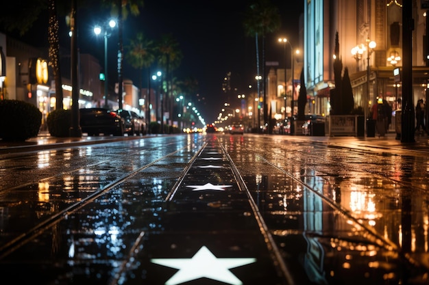 Photo hollywood fame stars under your feet generative ia