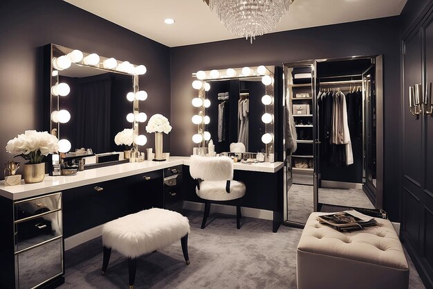 Photo hollywood glam dressing room