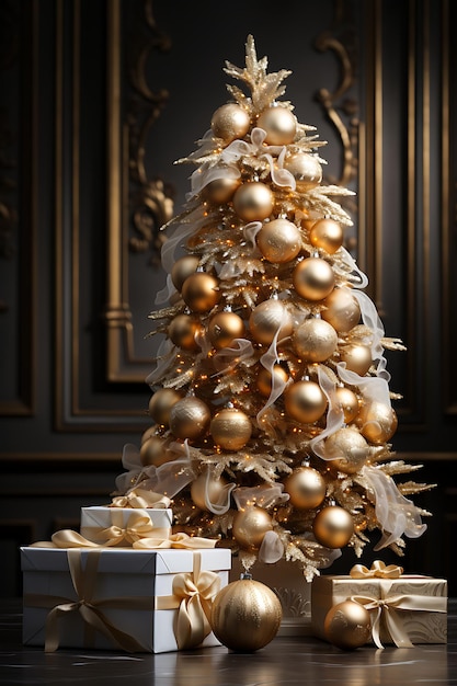 Голливудская гламурная фотография рождественской елки