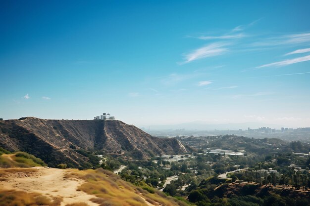 Hollywood-teken op een heldere dagfotografie