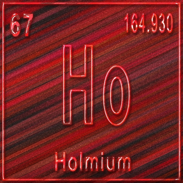 Holmium chemical element sign with atomic number and atomic weight