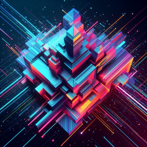 holo abstract 3d shape