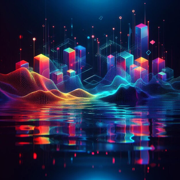 Holo abstract 3D shapes background