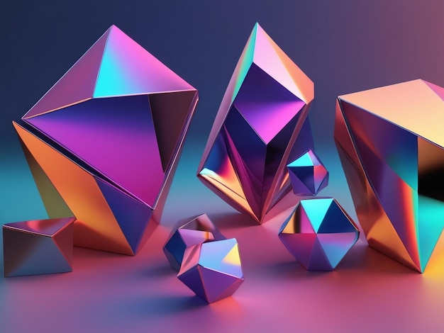 Photo holo abstract 3d shapes