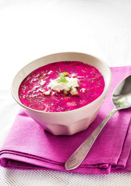 Holodnik - traditional Lithuanian (Russian, Ukrainian, Belorussian, Polish) cold beetroot soup