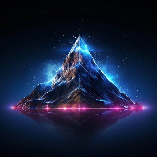 Holografische bergtop symboliseert de top Generatieve AI