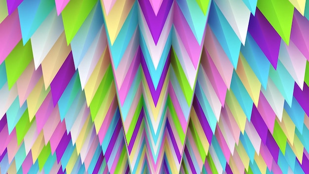 Holografische piramides achtergrond 3d illustratie Multicolor behang Gladde pastel textuur Spikes abstracte Scherpe objecten 3D-rendering backdrop