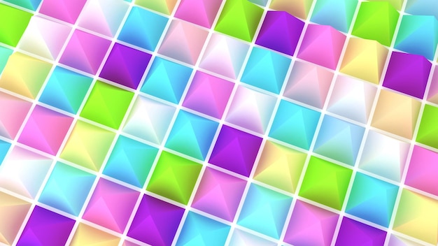 Holografische piramides achtergrond 3d illustratie Multicolor behang Gladde pastel textuur Spikes abstracte Scherpe objecten 3D-rendering backdrop