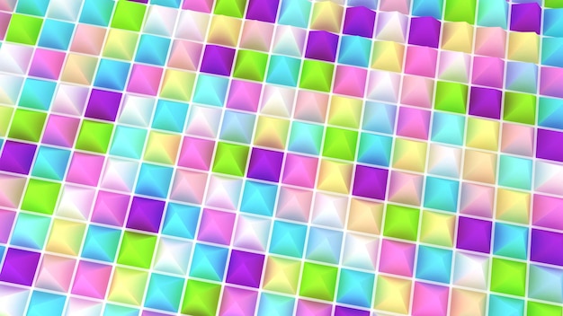 Holografische piramides achtergrond 3d illustratie Multicolor behang Gladde pastel textuur Spikes abstracte Scherpe objecten 3D-rendering backdrop