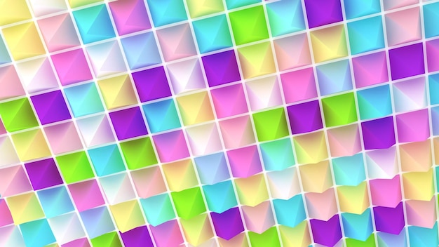 Holografische piramides achtergrond 3d illustratie Multicolor behang Gladde pastel textuur Spikes abstracte Scherpe objecten 3D-rendering backdrop