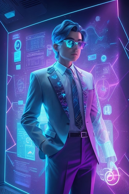 hologram business man