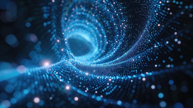 ホログラムディスプレイ - 輝く粒子のテクノロジーの背景