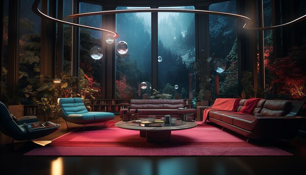 Hologram interior design conceptional architecture