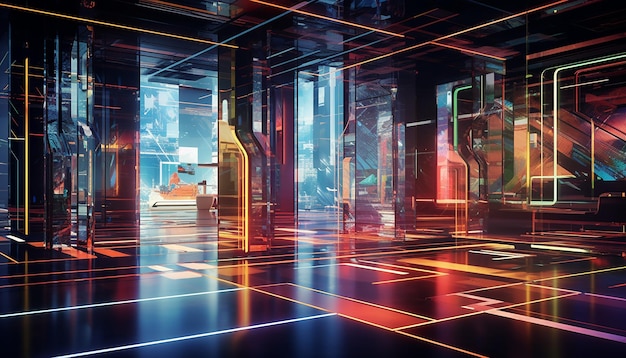 Hologram interior design conceptional architecture