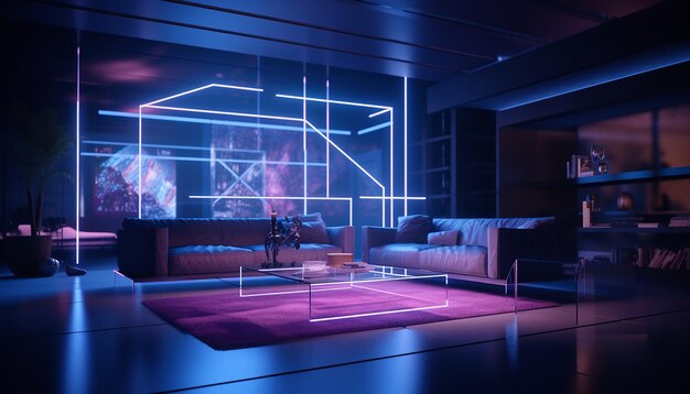 Hologram interior design conceptional architecture