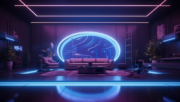 Hologram interior design conceptional architecture