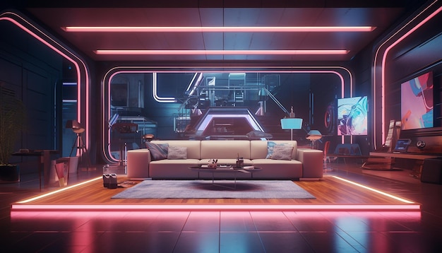 Photo hologram interior design conceptional architecture