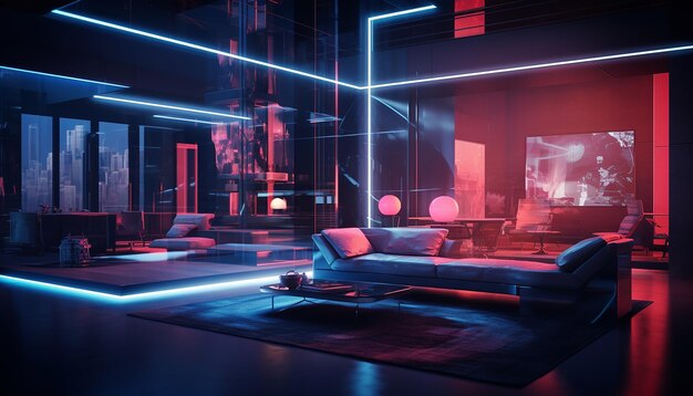 Hologram interior design conceptional architecture