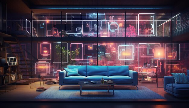 Photo hologram interior design conceptional architecture