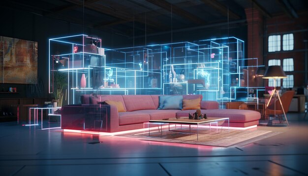 Foto hologram interior design architettura concettuale