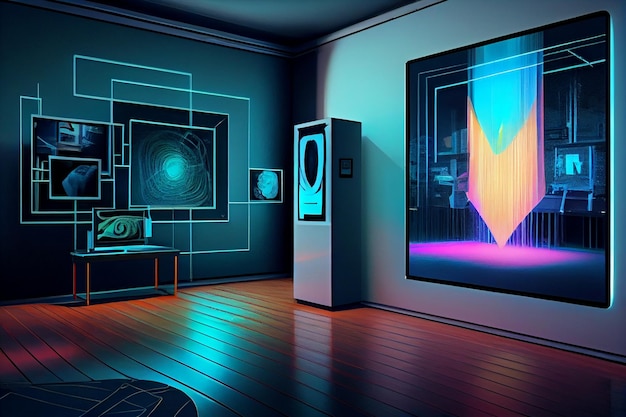 Hologram Screen Future Art Gallery