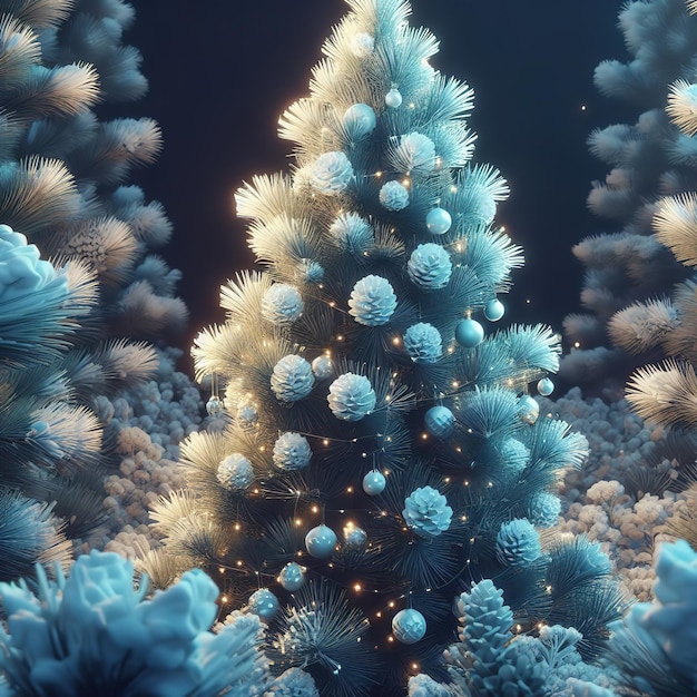 Hologram style Christmas tree by Ai generated