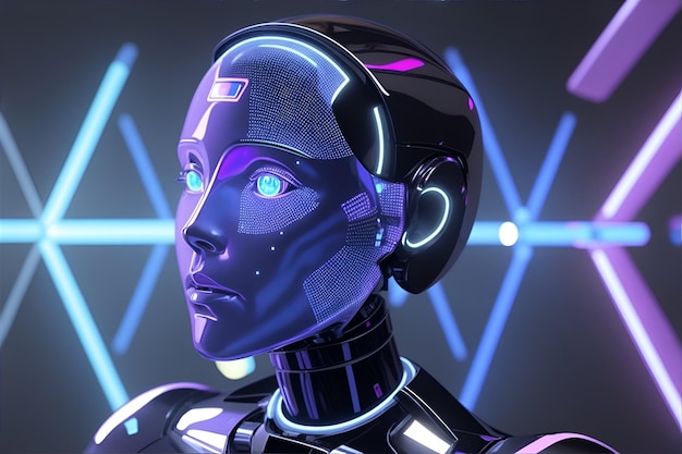 Hologram van kunstmatige intelligentie en virtuele technologieën gegenereerd door AI Concept van AI en innovaties en technologische overheersing