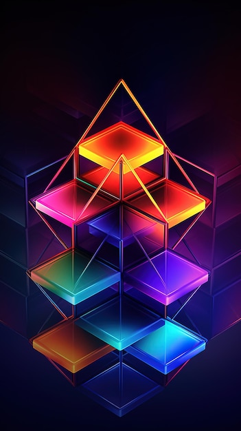 Photo holographic 3d geometric shapes