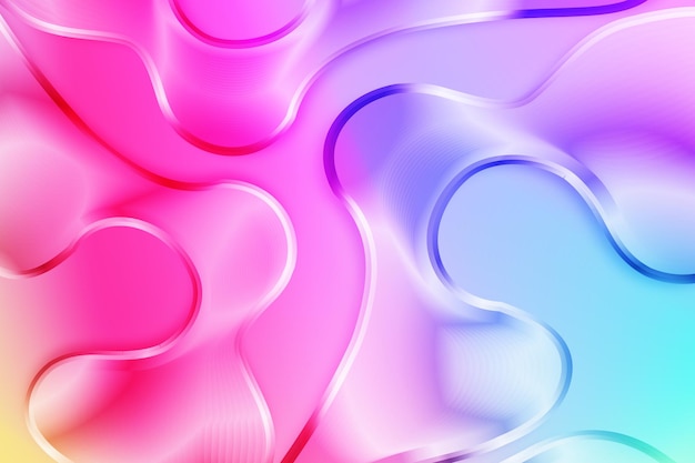 Голографический 3D жидкий абстрактный фон формы волны градиент жидкости плакат фон