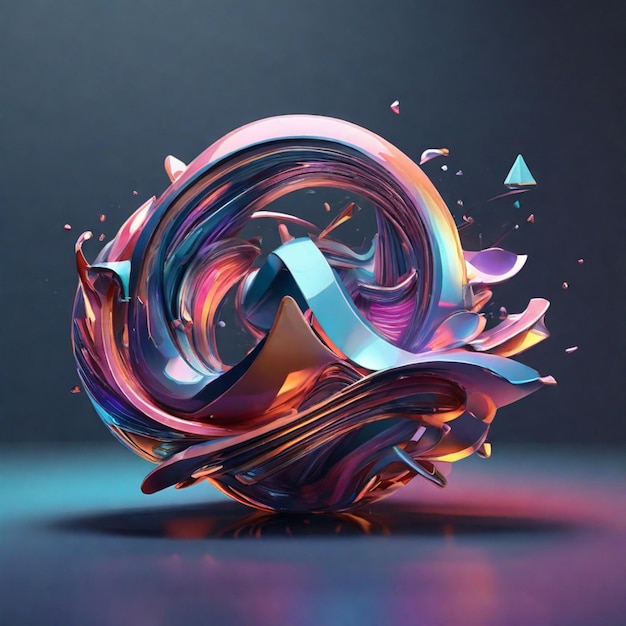 Holographic Abstract 3D Background Shapes Images