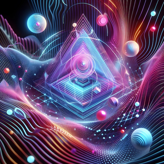 Holographic Abstract 3D Background Shapes Images