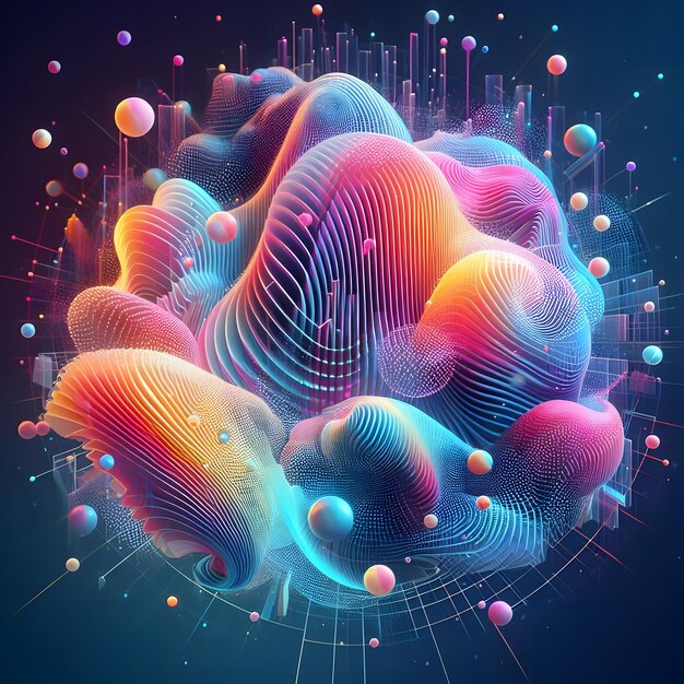 Holographic Abstract 3D Background Shapes Images