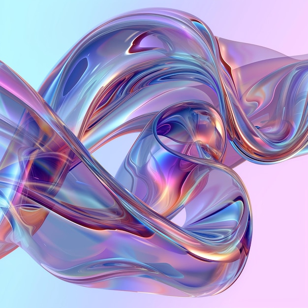 全息抽象 3D 液體形狀