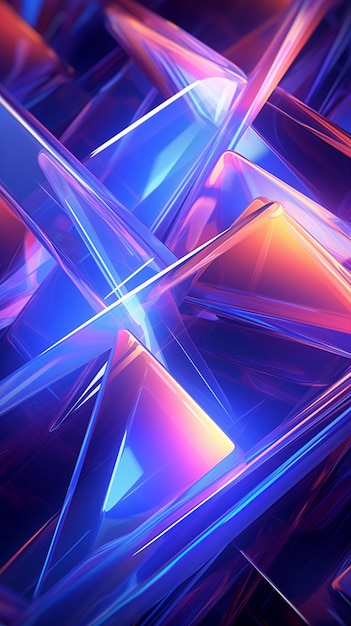 Photo holographic abstract 3d shapes background picture material