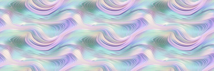 Photo holographic abstract background in pastel metallic color liquid waves