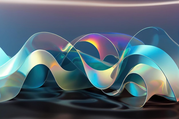 Holographic abstract wavy background